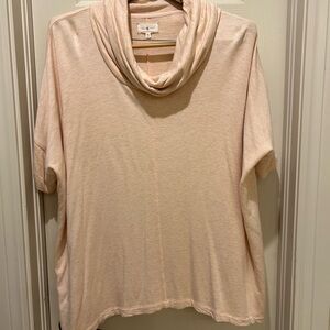 Lou & Grey Light Pink Cowl Neck Top